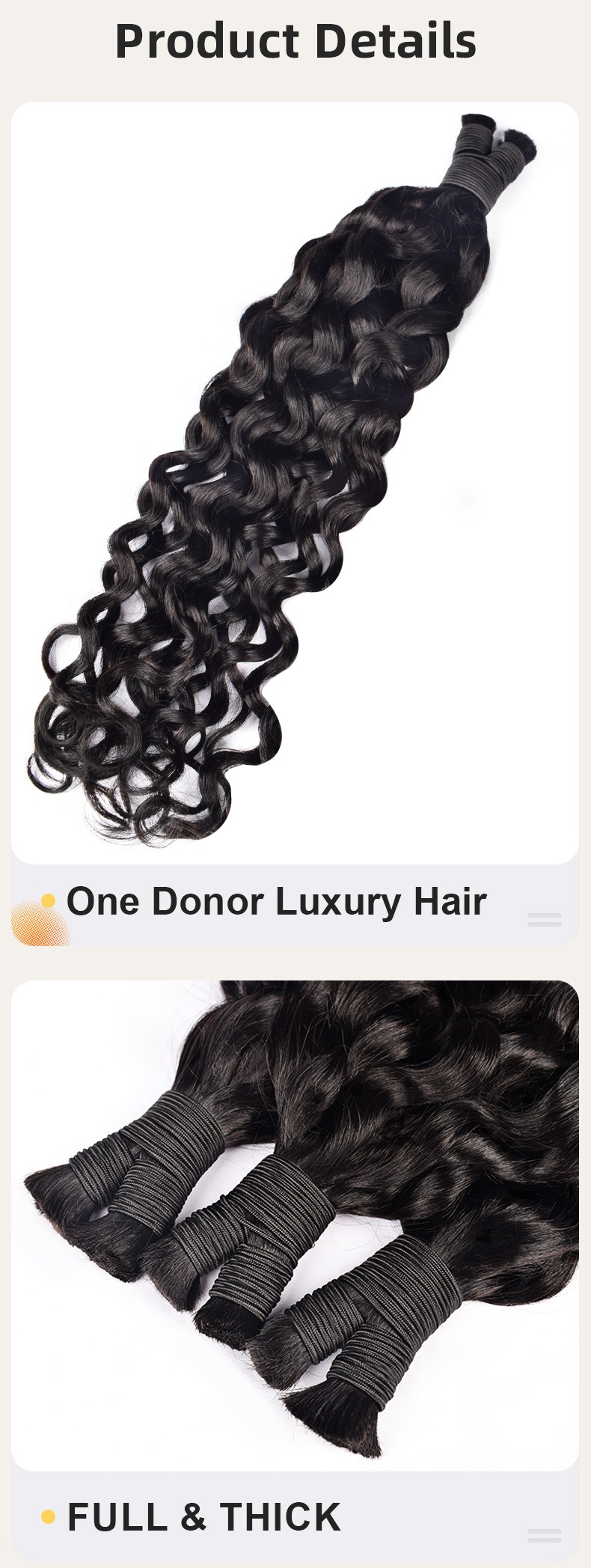 Enhance your hair's texture with our Italian curly human hair extensions, perfect for bulk hair